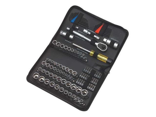 WESTWARD 3FE99 Socket Wrench Set,1/4', 3/8' Dr,102 pc