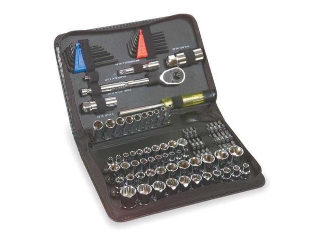 WESTWARD 3FE99 Socket Wrench Set,1/4', 3/8' Dr,102 pc