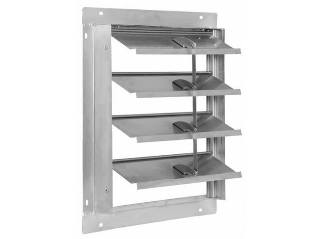 DAYTON 4FZJ5 16 in 19'H-W 5 1/4'L SS Backdraft Dampr, 16-1/2 in x 16-1/2 in,