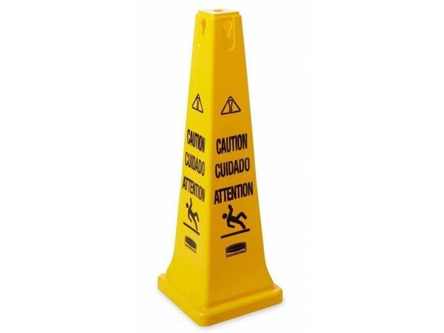 RUBBERMAID COMMERCIAL FG627600YEL Safety Cone, 36 in H, 12 1/4 in W, HDPE,