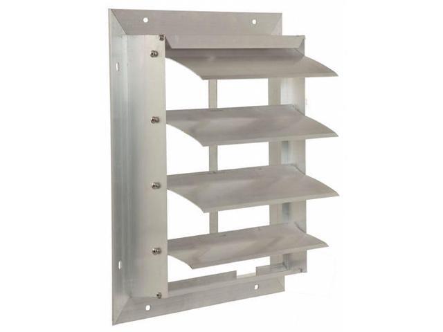 DAYTON 4FZH4 16 in 19'H-W 6.5'L Extrd Alu Backdraft Dampr, 16-1/2 in x 16-1/2