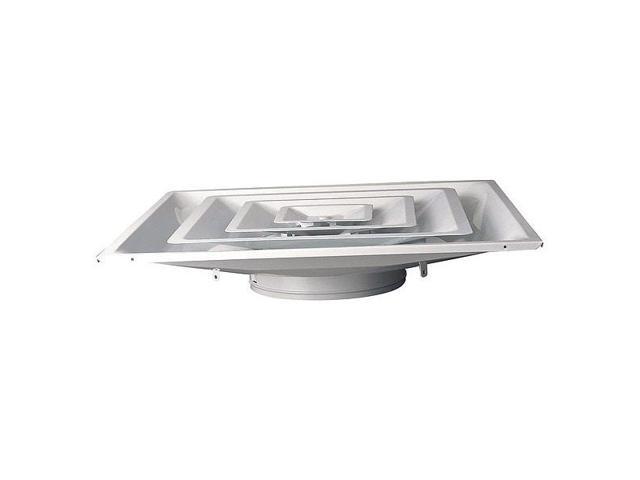 ZORO SELECT 4MJV2 6 in Square 3 Cone Diffuser, White