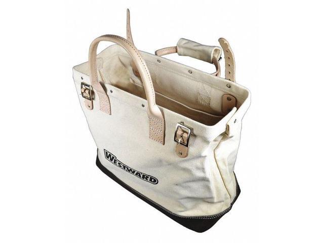 WESTWARD 53JW33 Tool Bag, Tan, Canvas, 1 Pockets