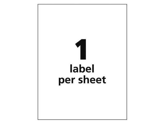Avery Chem Label, 8-1/2'W x 11'H, 50 Labels, PK50 Synthetic Film 7278260521