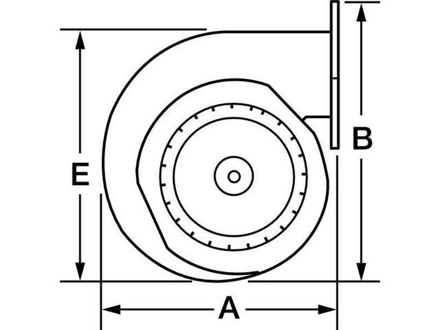 DAYTON 1TDN2 Round OEM Blower, 3300 RPM, 1 Phase, Direct Drive, Steel 1 Speed