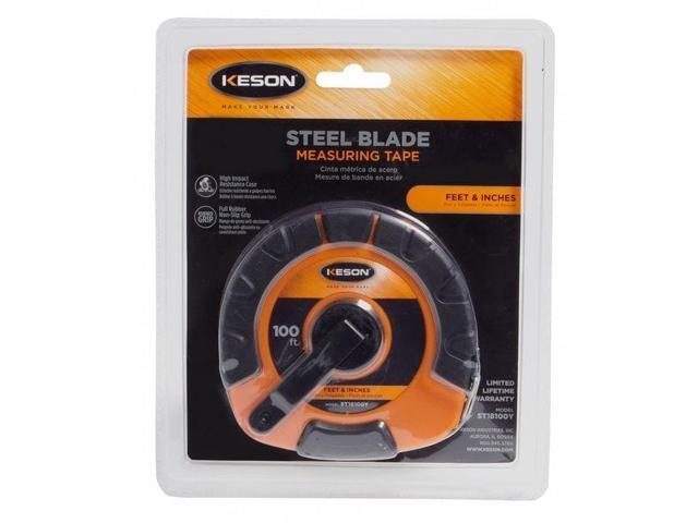 KESON ST18100Y 100 ft Tape Measure, 3/8 in Blade