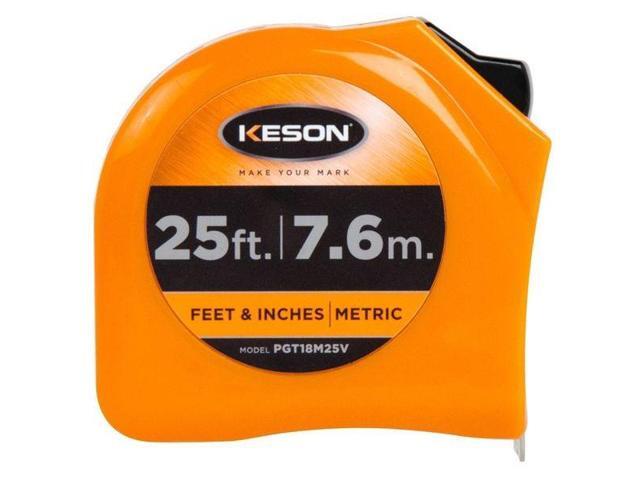 KESON PGT18M25V 25 ft/7.5m Tape Measure, 1 in Blade