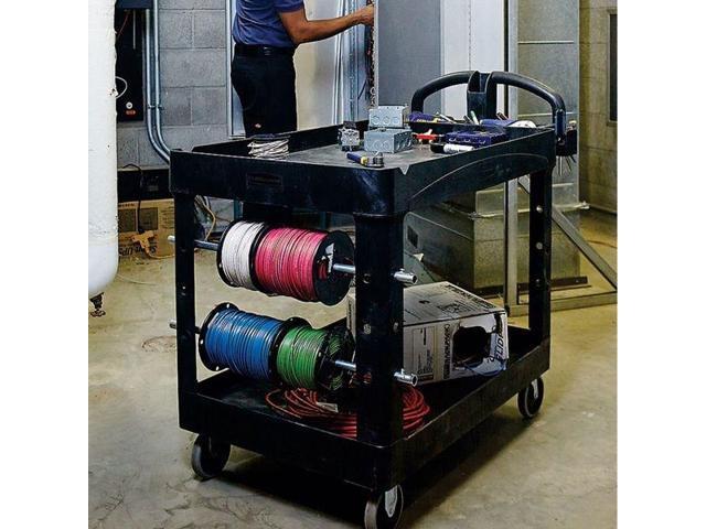 RUBBERMAID FG452088BLA Structural Foam Utility Cart with Deep Lipped Plastic