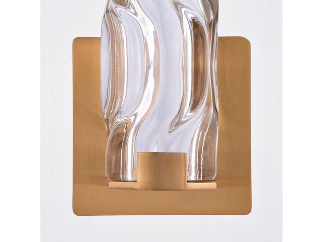 VAXCEL W0358 Marseille 13-in. H LED Wall Light, natural brass finish