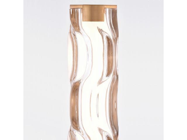 VAXCEL W0358 Marseille 13-in. H LED Wall Light, natural brass finish