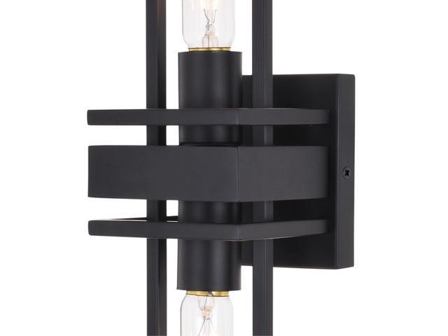 VAXCEL W0347 Marquis 2 Light Wall Light, matte black finish