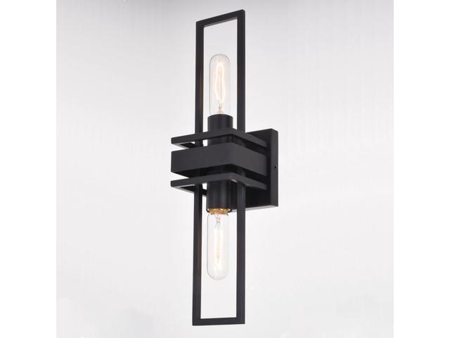 VAXCEL W0347 Marquis 2 Light Wall Light, matte black finish