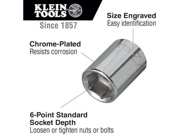 KLEIN TOOLS 65508 3/8' Drive Socket Wrench Set, SAE, 20 pcs