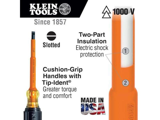 Klein Tools Steel Insulated Screwdriver with 8' Shank and 3/8' Standard Tip