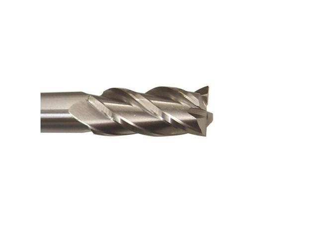 Drill America DWCF Series High-Speed Steel End Mill, Polished Finish, 4 Flute, Square End, 2' Cutting Length, 2' Cutting Diameter, 4-1/2' Length,...