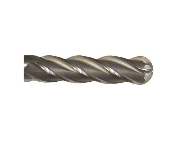 Drill America DWCF Series High-Speed Steel End Mill, Polished Finish, 4 Flute, Ball End, 1/2' Cutting Length, 3/16' Cutting Diameter, 2-3/8'...