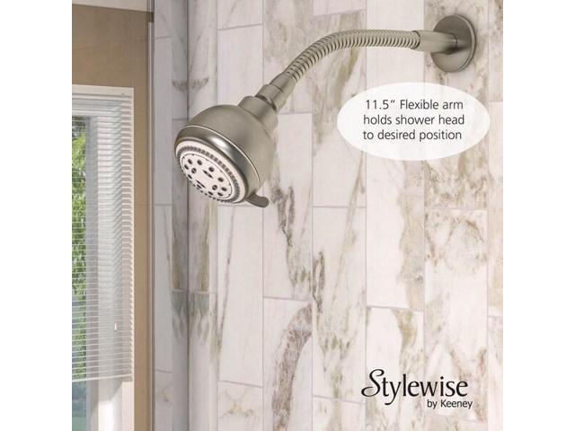 plumb pak k780bn stylewise flexible shower arm with easily adjustable position, brushed nickel finish
