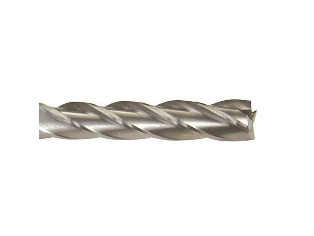 Drill America DWCF Series Qualtech High-Speed Steel End Mill, Polished Finish, 4 Flute, Square End, 2' Cutting Length, 1' Cutting Diameter, 4-1/2'...