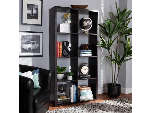 Baxton Studio Janne Modern and Contemporary Dark Brown Finished 8-Cube Multipurpose Storage Shelf