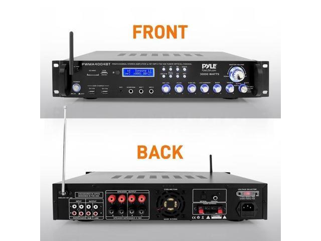 Pyle 3000W 4 Channel Bluetooth Hybrid Preamplifier System w/Microphones & Remote - image 7