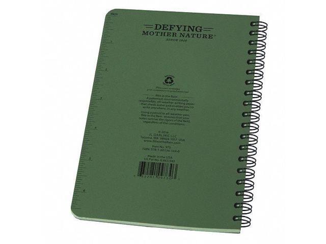 Rite in the Rain RIR-973 Green RiteRain 4.875x7 GR Notebook