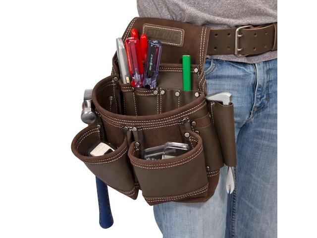 ESTWING 94750 Pouch, 9-Pocket Full Leather Framer's Pouch, Leather