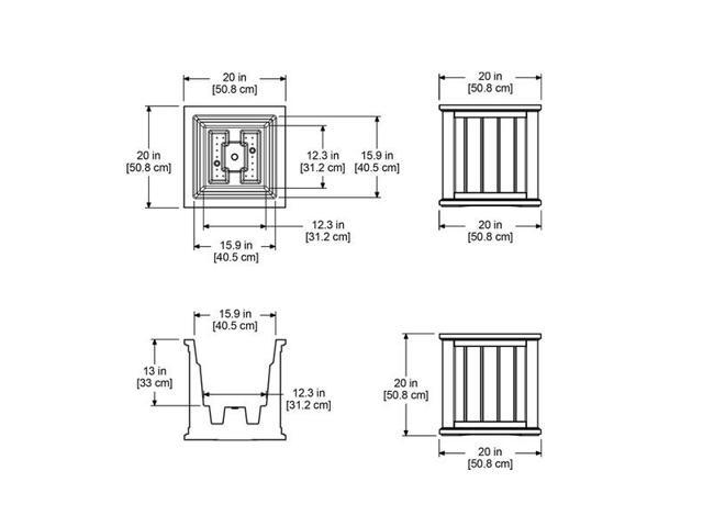 MAYNE 4838-B Cape Cod Patio Planter 20x20 - Black