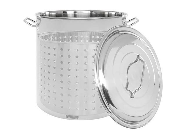 CONCORD S100-BAK Stainless Steel Stock Pot w/Steamer Basket, 100 Quart