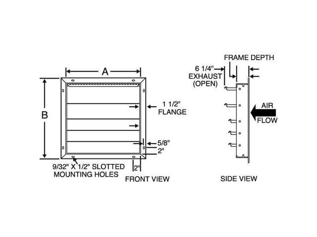DAYTON 3C310 36 in 39'H-W 5.75'L Alu Wall Backdraft Damper, 36-1/2 in x 36-1/2