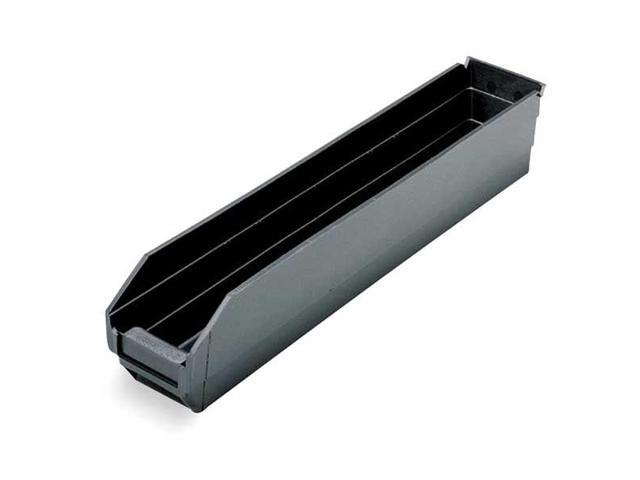 QUANTUM STORAGE SYSTEMS QSB105CO Shelf Storage Bin, Polypropylene, Black, 4 in