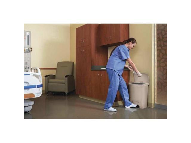 Rubbermaid - FG1883555 - Slim Jim Resin Step-On Container, Front Step Style, 8 gal, White