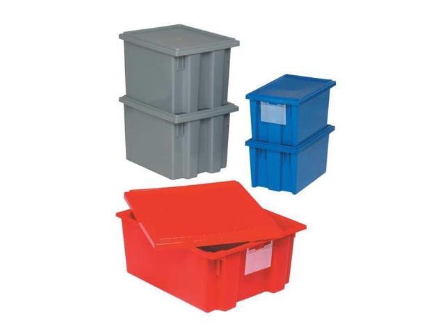 QUANTUM STORAGE SYSTEMS SNT180RD Stack & Nest Storage Container, 3.7 gal, 18 in