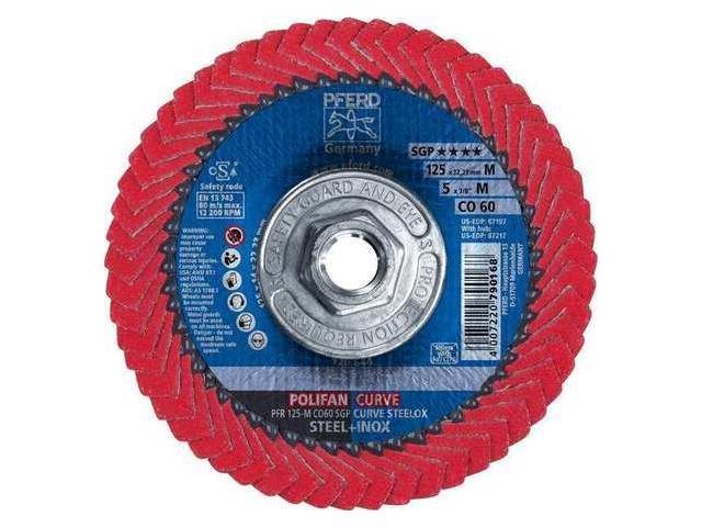 Photos - Other Power Tools PFERD 67217 5' x 5/8-11 Thd. POLIFAN® Flap Disc - CO SGP CURVE STEELOX, Ce