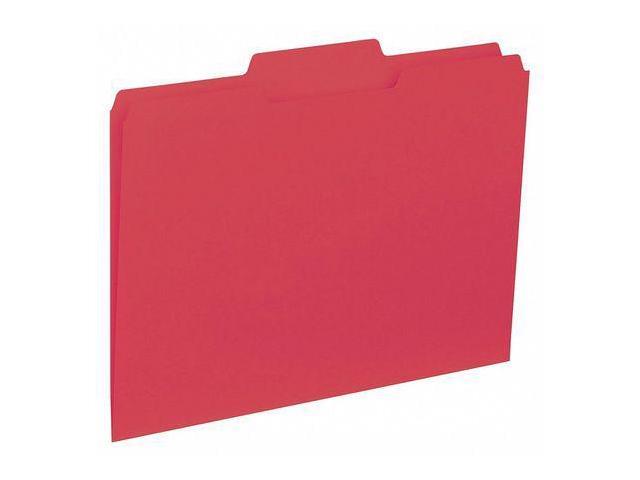 Business Source File Folder Interior Ltr 1/3' Cut 100/BX Red 43564