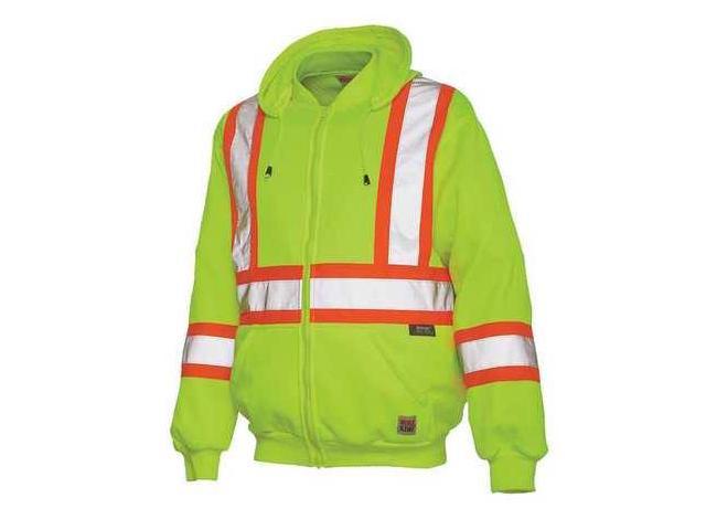 Photos - Other Power Tools TOUGH DUCK S49411 Large Hi-Vis Hooded Sweatshirt, Yellow/Green