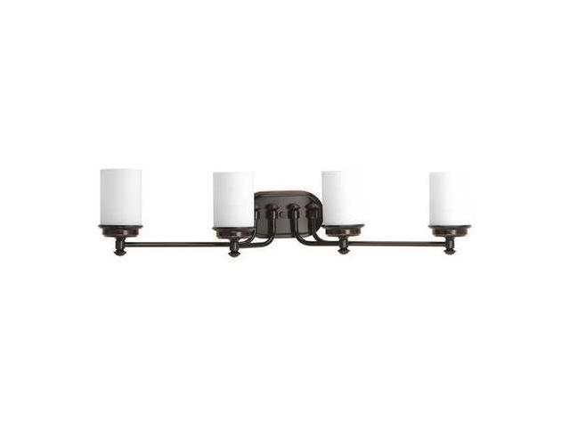 Photos - Chandelier / Lamp Glide Bath Vanity, 4-Light, Rubbed Bronze, Etched Opal Glass, 34'W (P30001