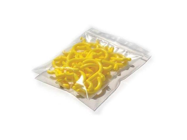 FUNCTIONAIRE 25-FH1-2 Locking Pegboard Hooks,1in. L,Yellow,PK25