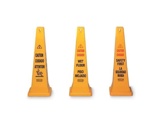 RUBBERMAID COMMERCIAL FG627600YEL Safety Cone, 36 in H, 12 1/4 in W, HDPE,