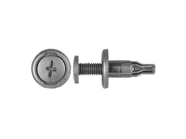 ZORO SELECT 1973PK Push-In Rivet, Dome Head, 8 mm Dia., 21 mm L, Nylon Body, 10