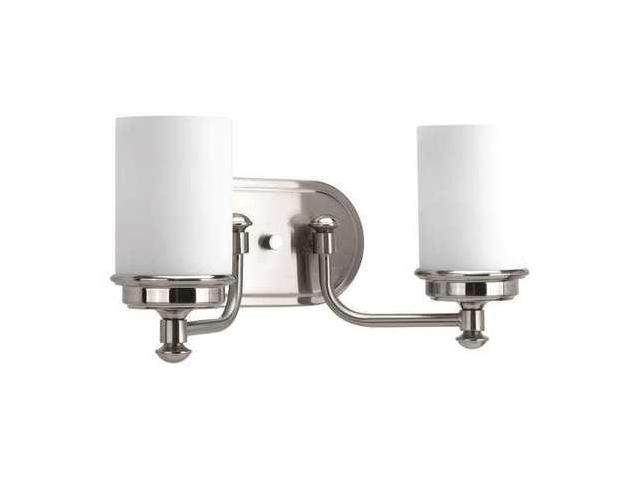 Photos - Chandelier / Lamp Glide Bath Vanity, 2-Light, Brushed Nickel, Etched Opal Glass, 16'W (P3000