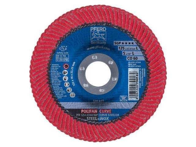 Photos - Other Power Tools PFERD 67344 5' x 7/8' A.H. POLIFAN® Flap Disc - CO SGP CURVE STEELOX, Cera