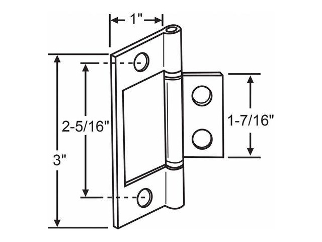 ZORO SELECT 900-820 Door Hinge,Steel,3'L,PR