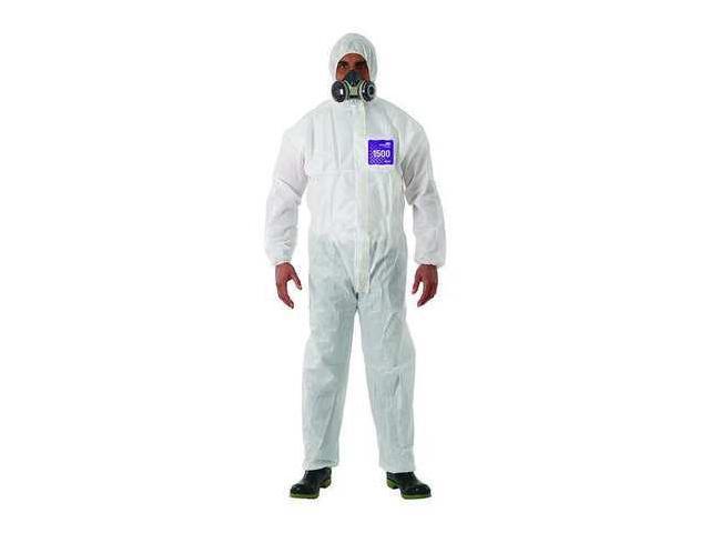 Photos - Other Power Tools Ansell WH15-S-92-101-07 Coveralls, 25 PK, White, SMS, Zipper 