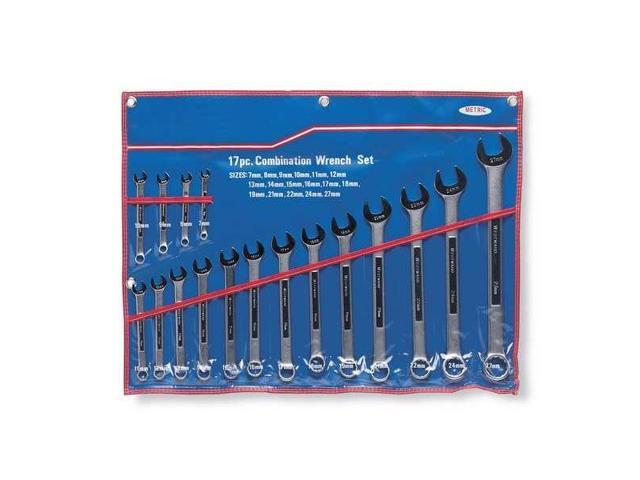 WESTWARD 3XU43 Combo Wrench Set,1/4-1-1/8 in, 7-24 mm, 32-Piece