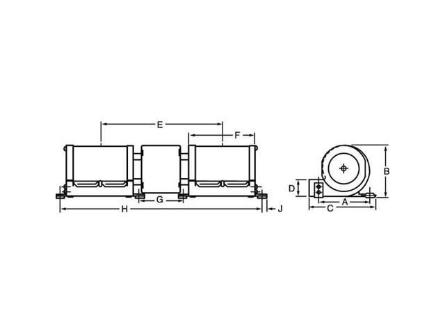 DAYTON 3FRF8 Rectangular OEM Blower, 2880 RPM, 1 Phase, Direct Drive, Steel