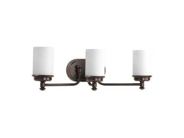 Photos - Chandelier / Lamp Glide Bath Vanity, 3-Light, Rubbed Bronze, Etched Opal Glass, 24'W (P30001