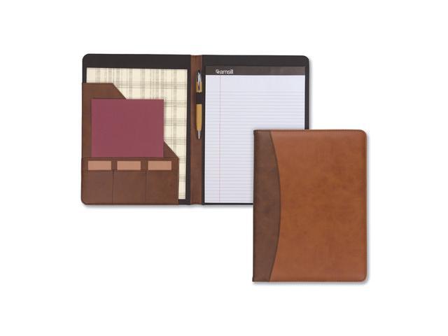 Samsill Two-Tone Padfolio-Spine Accent 10 3/5w x 14 1/4h Tan/Brown 71656
