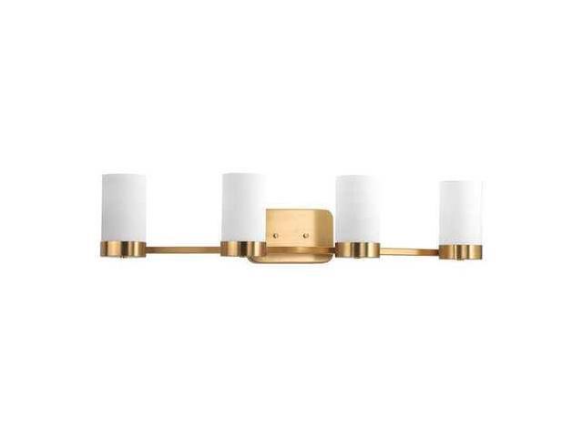 Photos - Chandelier / Lamp Elevate Bath Vanity, 4-Light, Brushed Bronze, Etched White Glass, 34.5'W (