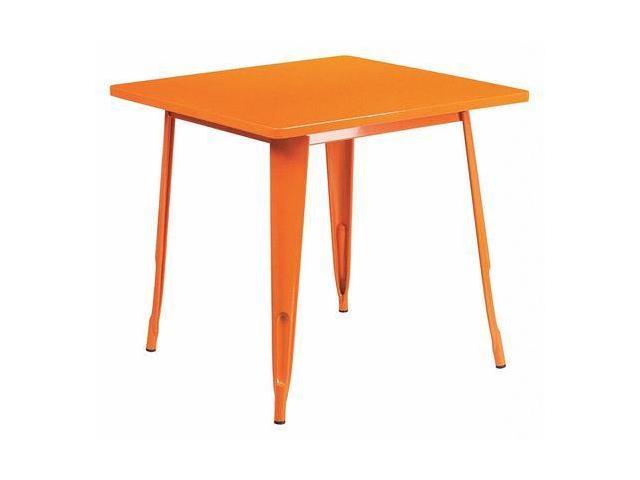Photos - Garden Furniture Flash Furniture Commercial Grade 31.5' Square Orange Metal Indoor-Outdoor Table 8891420260 