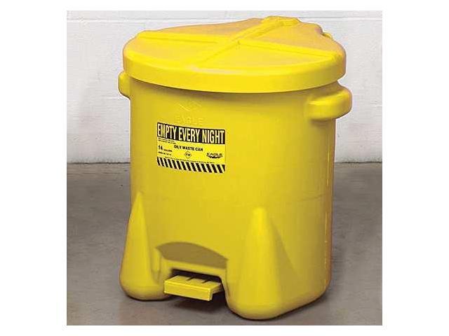 Photos - Inventory Storage & Arrangement Eagle MFG 937FLY Oily Waste Can, 14 Gal., Poly, Yellow 937-FLY 
